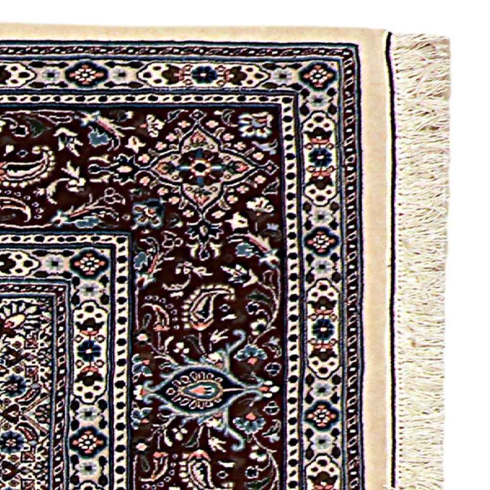 Hand-Knotted Persian Birjand Riz Mahi Rug (Mahi Medallion / Herati) – Gray Wool