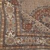 Hand-Knotted Persian Birjand Riz Mahi Rug (Mahi Medallion / Herati) - Cream Silk & Wool