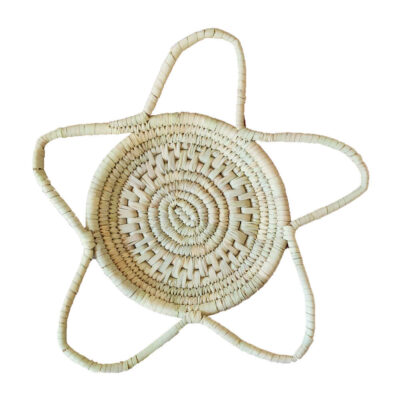 Persian Handwoven Palm Leaf Basket Model Star