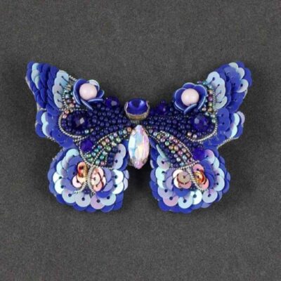 Butterfly Plastic Beaded Brooch – Handmade Feminine Design