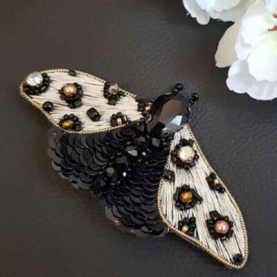 Shaparak Butterfly Plastic Beaded Brooch – Handmade Feminine Design