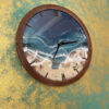 Handcrafted Resin Wall Clock - Coastal Beach Abstract Design