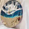 Handcrafted Resin Wall Clock - Darya Blue Abstract Design