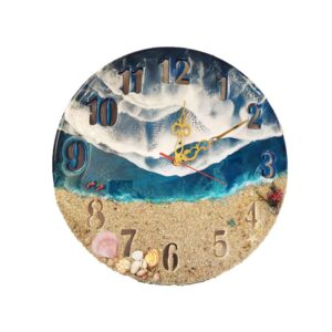 Handcrafted Resin Wall Clock – Darya Blue Abstract Design