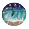 Handcrafted Resin Wall Clock - Sahel Blue Abstract Design