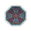 Hand-Knotted Silk Carpet Tablecloth - Blue Traditional Floral
