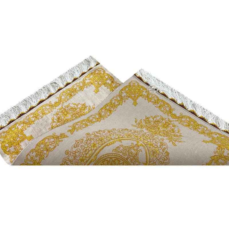 Versace Theme Silk Carpet Tablecloth – Hand-Knotted Gold