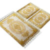 Versace Theme Silk Carpet Tablecloth - Hand-Knotted Gold
