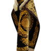 Hand-Knotted Silk Carpet Tablecloth - Dark Golden Black