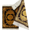 Hand-Knotted Silk Carpet Tablecloth - Dark Golden Black