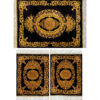 Hand-Knotted Silk Carpet Tablecloth - Dark Golden Black