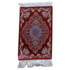 Hand-Knotted Silk Carpet Tablecloth - Floral Red Rectangular