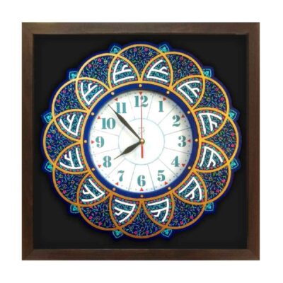 Traditional Islamic Pottery Wall Clock with Ali Design – Religious Decor for Muslim Homes and Prayer Rooms