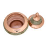 Handcrafted Persian Copper Sugar Bowl Decorated with Khatam Marquetry Art Safinei