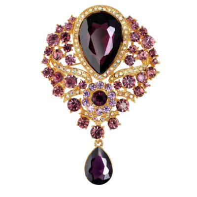 Javaher Metal Rhinestone Brooch – Elegant Design