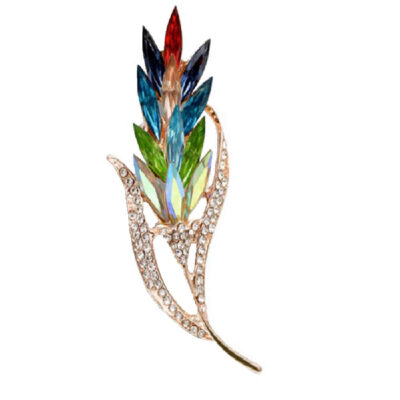 Zivar Flower Metal Rhinestone Brooch – Elegant Floral Design