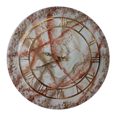 Artistic Handcrafted Resin Wall Clock with Crystal Design – Decorative Accent for Living Rooms and Bedrooms