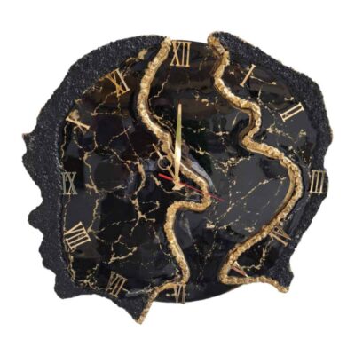 Artistic Handcrafted Resin Wall Clock with Abstract Geode Design – Decorative Accent for Living Rooms and Offices