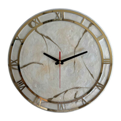 Artistic Handcrafted Resin Wall Clock with Abstract Sahar Design – Decorative Accent for Living Rooms and Bedrooms