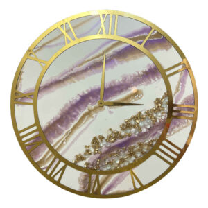 Handcrafted Resin Wall Clock – Abstract Style Marble Design