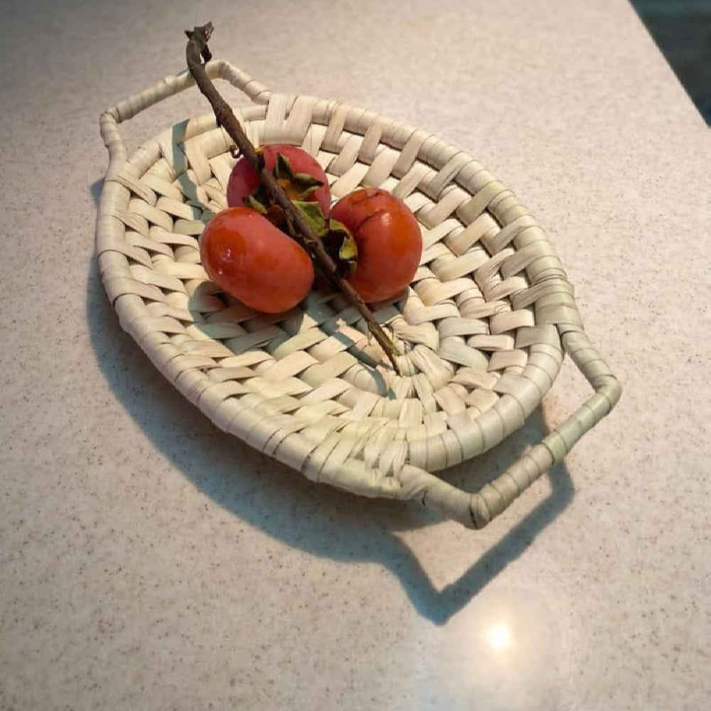 Persian Handwoven Palm Leaf Basket Model Banafsheh