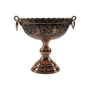 Decorative Copper Fruit Bowl Handcrafted Persian Engraved Lara