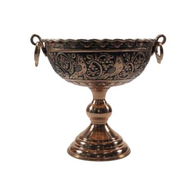 Decorative Copper Fruit Bowl Handcrafted Persian Engraved Lara