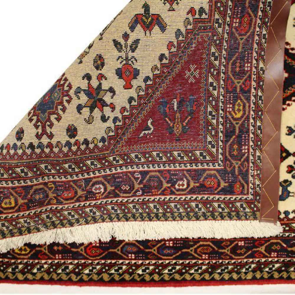Hand-Knotted Persian Abadeh Roya Rug (Tribal Floral Medallion Pattern) – Red Wool