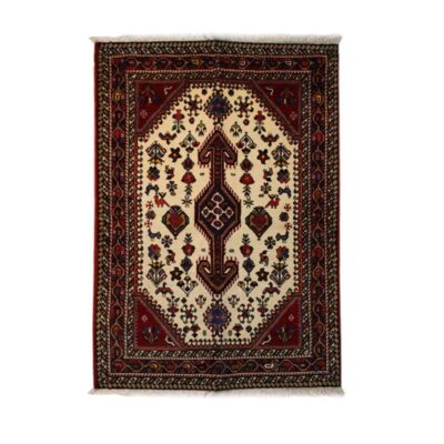 Hand-Knotted Persian Abadeh Roya Rug (Tribal Floral Medallion Pattern) - Red Wool