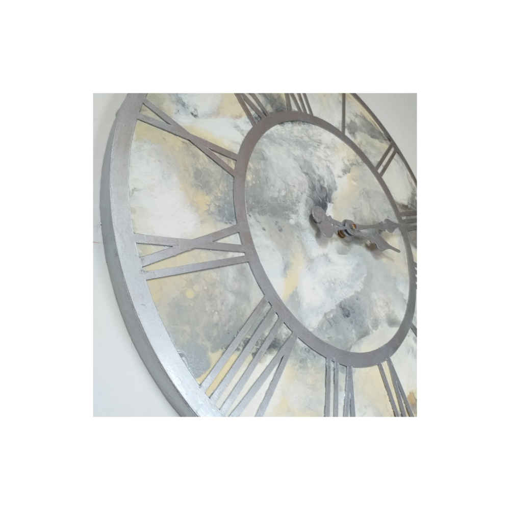 Handcrafted Resin Wall Clock – Abstract Style Marble Design