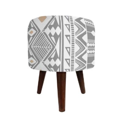Luxurious Velvet Footstool Round White Barsam