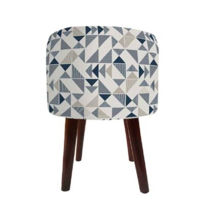 Luxurious Velvet Footstool with Wooden Legs Round Vania