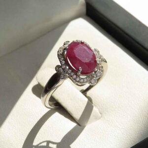 Red Ruby Engagement Silver Ring Bliss for Women Kiana Dorsa