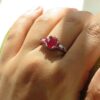 Red Ruby Engagement Silver Ring Bliss for Women Kiana Sina