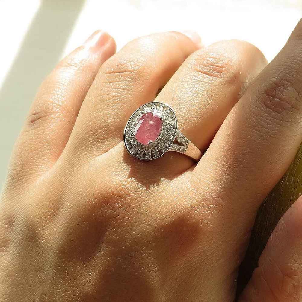 Red Ruby Engagement Silver Ring Bliss for Women Kiana Taban