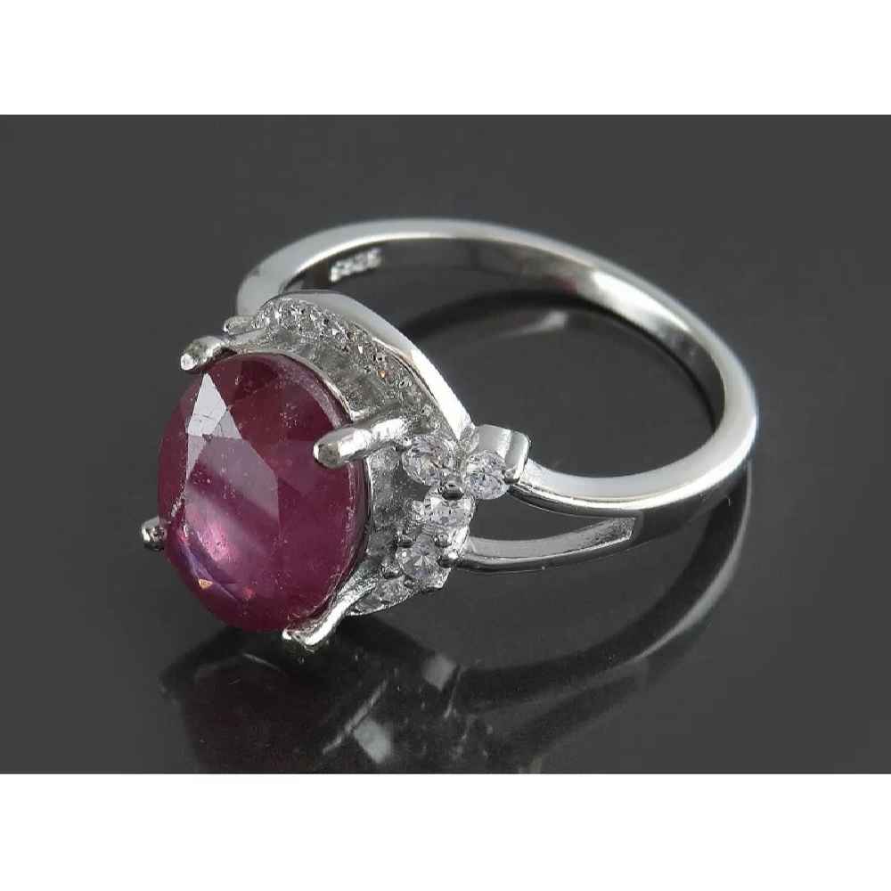 Red Ruby Engagement Silver Ring Bliss for Women Kiana Taranom