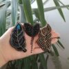 Set of 3 Handmade Feminine Beaded Brooch Pins