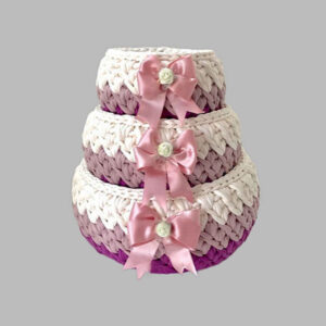 Set of 3 Crochet Storage Baskets Yarn Model Arghavan