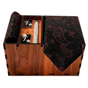 Men’s Tie, Handkerchief & Cufflinks Neckwear Set – Luxurious Boteh