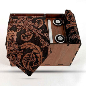 Men’s Tie, Handkerchief & Cufflinks Neckwear Set – Luxurious Dora