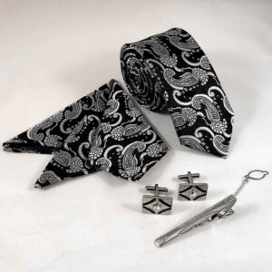 Men’s Tie, Handkerchief & Cufflinks Neckwear Set – Luxurious Nafas