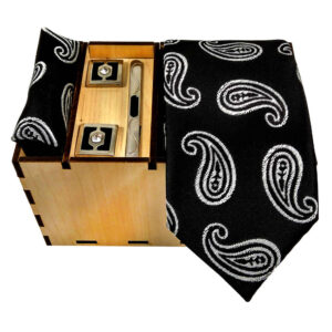 Men’s Tie, Handkerchief & Cufflinks Neckwear Set – Luxurious Sonati