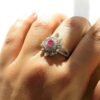 Red Ruby Engagement Silver Ring Bliss for Women Kiana Ava