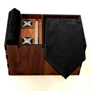 Men’s Tie, Handkerchief & Cufflinks Neckwear Set – Luxurious Vania