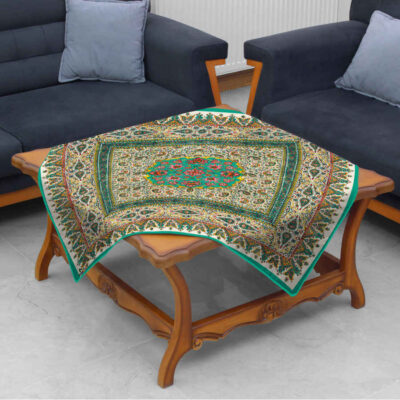 Velvet Tablecloth Persian Elegance Inspired Design Turquoise