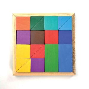 Square Wooden Brain Teaser Puzzle – Classic Geometric Challenge