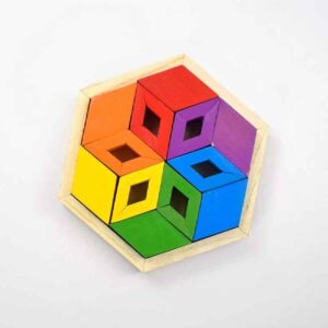 Geometric Wooden Brain Teaser Puzzle – Fun Educational Toy