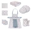 10 Piece Gray Floral Kitchen Apron Set Model Parzad