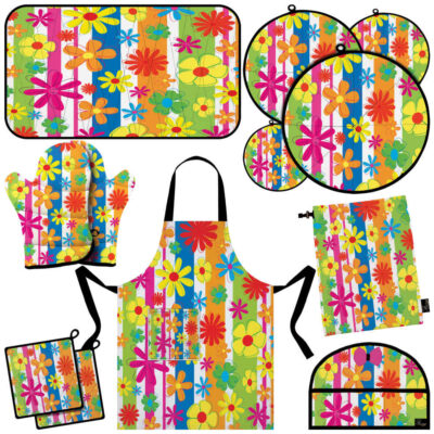 13 Piece Floral Kitchen Apron Set Model Kiana