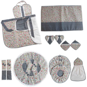 13 Piece Floral Kitchen Apron Set Model Shokoofa